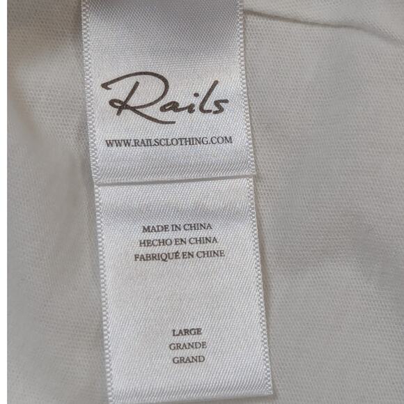Rails Crew Neck Short Sleeve Cotton T-Shirt White Size Large - Picture 4 of 9